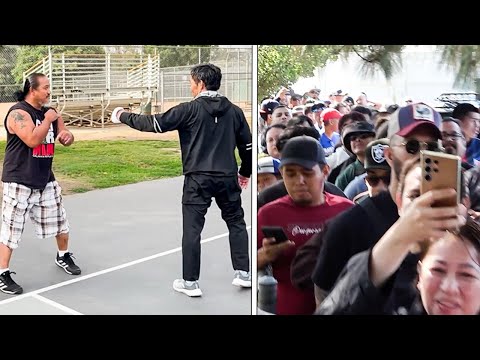 CRAZY Pacquiao fan SQUARES UP on him & HUNDREDS of fans show up in support on Independence Day