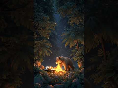 जंगल में भालू 🐻 से सावधान। A bear stole food during camping in jungle. #short #cartoon #camping
