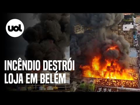 Incêndio de grandes proporções destrói loja no centro comercial de Belém