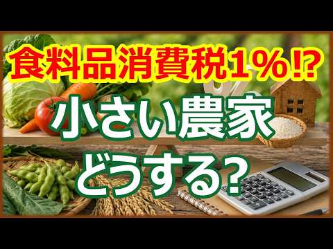 食料品消費税1％⁉︎ 小さな農家は損をする？どうしたらいい？