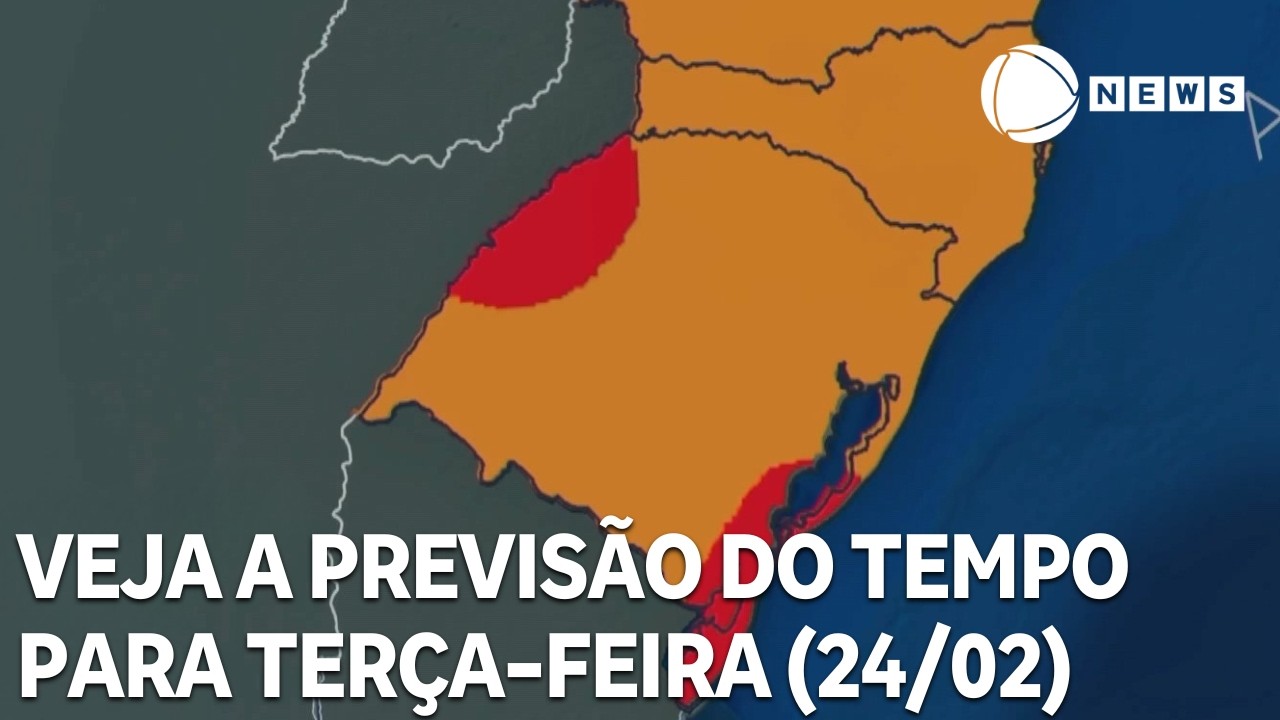 Veja a previsão do tempo para todo o país nesta terça (24/02)
