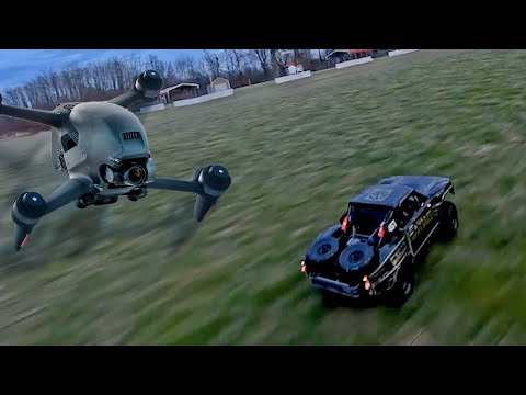 DJI FPV chases Traxxas UDR w/ Gopro hero 10 | Drive On