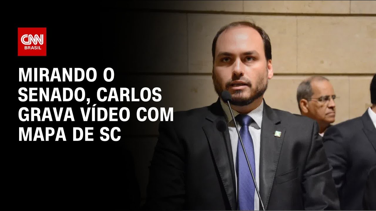 Mirando o Senado, Carlos Bolsonaro grava vídeo com mapa de SC | BASTIDORES CNN