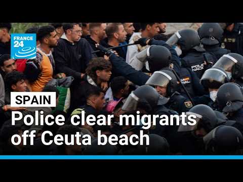 スペイン警察、セウタの海岸から移民を移す作戦を開始