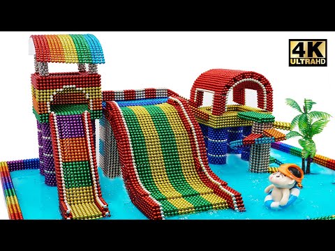 DIY How To Build Water Slide Playground From Magnetic Balls (Satisfying and relax) | Magnet World 4K