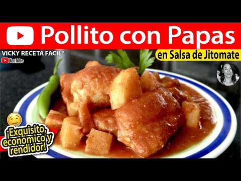 POLLITO CON PAPAS en Salsa de Jitomate | Vicky Receta Facil - UCewhO42h_TIKZdntpI-v39g