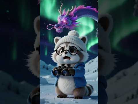 ¡DRAGÓN GIGANTE en el CIELO! Aurora Boreal Mágica 🐉 #BibiyAbuela #elgato #Shorts #Aurora