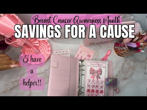 Breast Cancer Awareness, Savings Challenge Envelopes Cash Stuffing for a cure Week 2💗 #budgeting