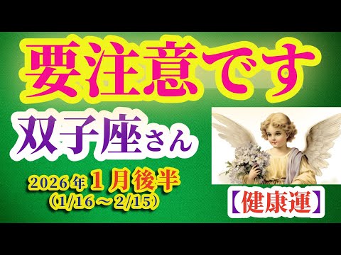 【双子座】2026年1月後半(1/16~2/15)のふたご座の健康運。