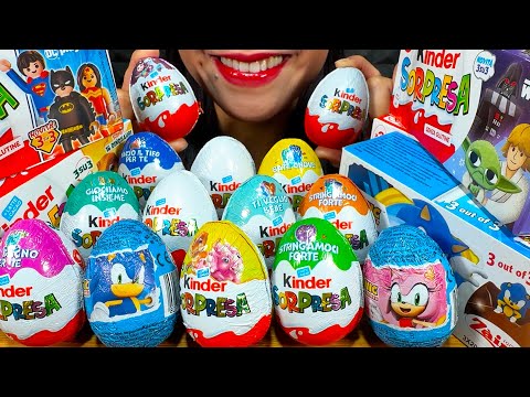 ASMR KINDER SURPRISE EGG EATING & UNBOXING MUKBANG MASSIVE Eating Sounds