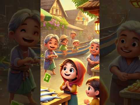 "गरीब मछुआरे का जादुई शंख 🌊 | ईमानदारी बनाम लालच | Moral Story in Hindi#shorts #cartoon