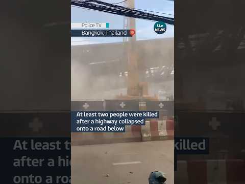 Half-built highway collapses #itvnews #news #bangkok #thailand