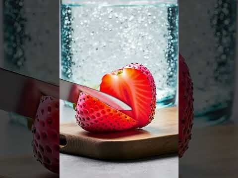 Pink Strawberry slicing ASMR !!!
