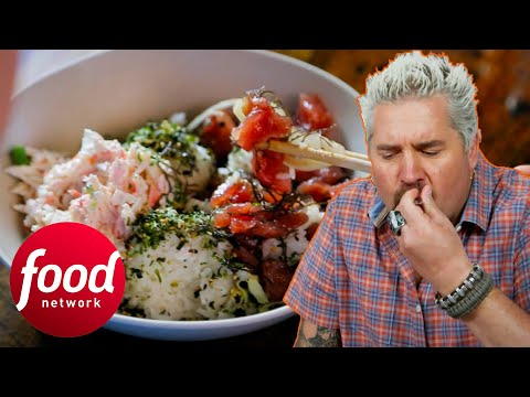 "This Is My Kind Of Food!" Guy Devours Hawaiian & Colombian Dishes | Diners, Drive-Ins & Dives