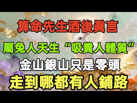 算命先生酒後眞言：屬兔人天生“吸貴人體質”！金山銀山只是零頭，走到哪都有人鋪路！