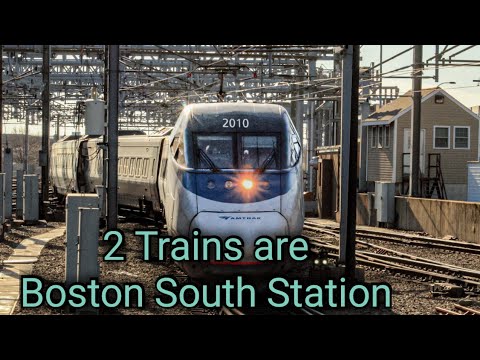2 Trains at Boston South Station!