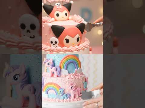 Birthday cake kuromi and unicorn #birthdaycake #sanrio #kuromi #unicorn
