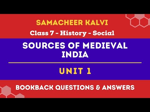Sources of Medieval India Exercises, Questions | Unit 1  | Class 7 | History | Social | Samacheer