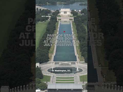 Part of stage crashes down at rehearsal for July 4 festivities
