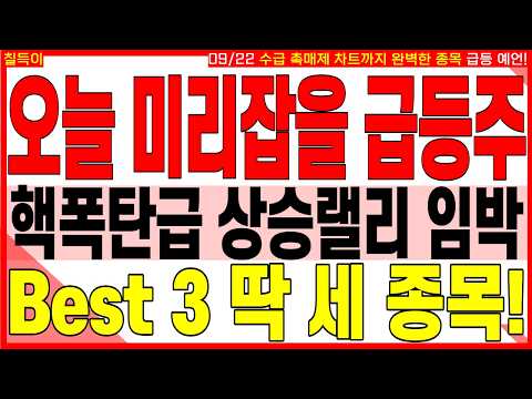 급등 대장주 주가전망) <strong>오늘</strong> 미리잡을 급등주 상승랠리 임박 BEST 3 딱 세 <strong>종목</strong>! | 디에스경제타임즈 칠득이