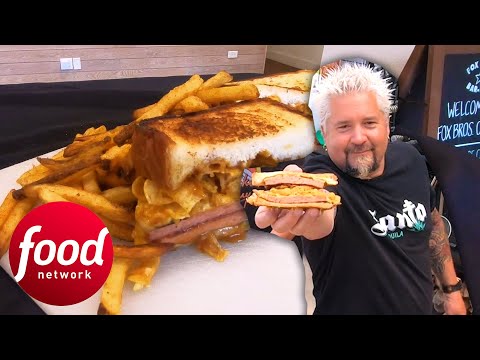 Guy Eats An Outstanding Smoked Bologna Sandwich | Diners, Drive-Ins & Dives