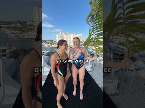 ⁠@MorganeHerculano & @mollycarlson1 train diving off a tree 🌿🌳🫣 #shorts