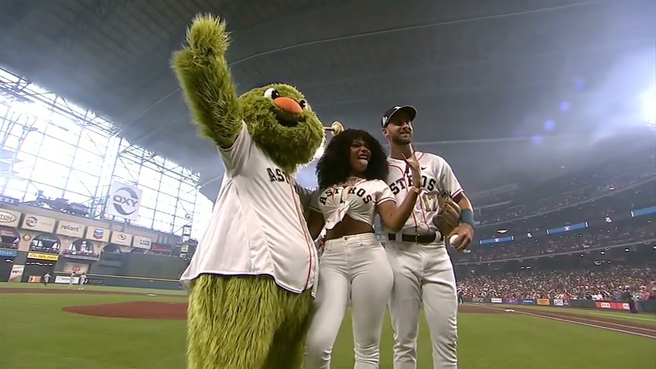 A Savage First Pitch at Astros Opening Day from Megan Thee Stallion!