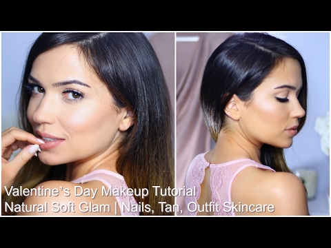 Valentine’s Day Makeup Tutorial | Natural Soft Glam | Nails, Tan, Outfit Skincare | Giveaway - UC-1-zPmT368J8JRbsK_1keA