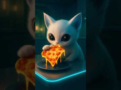 POV An Alien Cat Steals Your Pizza 🍕👀✨
