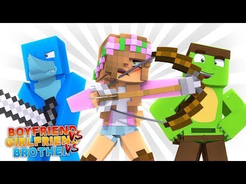 Little Kelly Minecraft BOYFRIEND VS GIRLFRIEND VS BROTHER! Minecraft Zombie Challenge