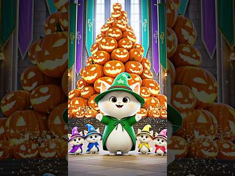 Adorable Halloween Prep with Wizard Kitten and His Tiny Kittens #cat #HalloweenCat #Cute #shorts