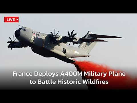 LIVE | A400M Dumps 20 Tons of Retardant on Gironde Wildfire in Historic Mission | AC113