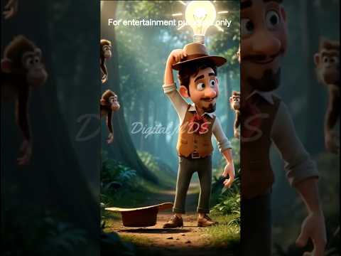 "बंदर, टोपी और बुद्धि | मजेदार कहानी जिसमें छिपी है बड़ी सीख 🐒🎩"