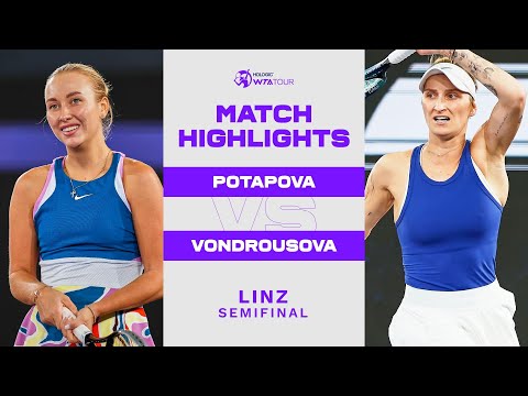 Anastasia Potapova vs. Marketa Vondrousova | 2023 Linz Semifinal | WTA Match Highlights