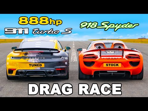 Porsche 918 Spider vs 911 992 Turbo S: Who Wins in a Head-to-Head Drag Race