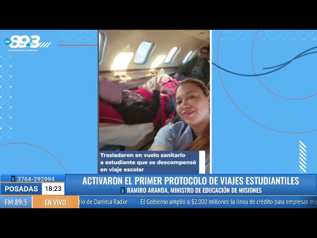 Ramiro Aranda, ministro de Educación de Misiones - ACTIVARON EL PRIMER PROTOCOLO DE VIAJES ESTUDIANTILES- Trasladaron en vuelo sanitario a estudiante que se descompensó en viaje escolar