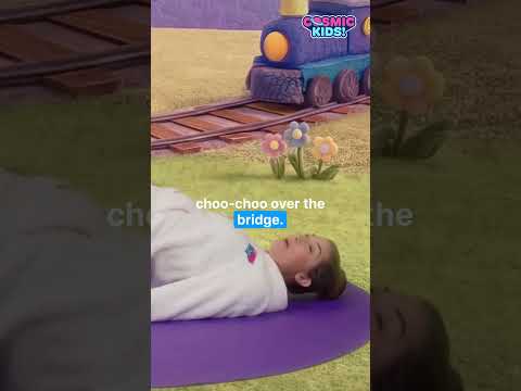 The Sleepy Train 🚂 | Bedtime Yoga Stretches for Kids #Shorts