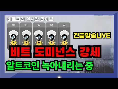 [실시간 라이브], 비트 도미넌스 강세, 알트코인 녹아내리는 중 10/<strong>19</strong> <strong>아침</strong>