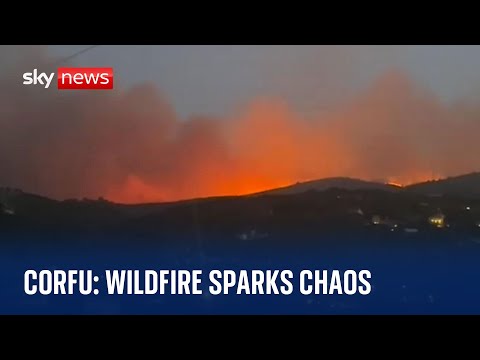 Corfu Fires: Sea evacuations begin as wildfires spark chaos