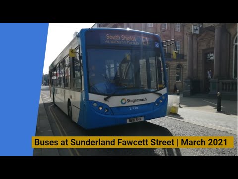 Buses at Sunderland Fawcett Street | March 2021