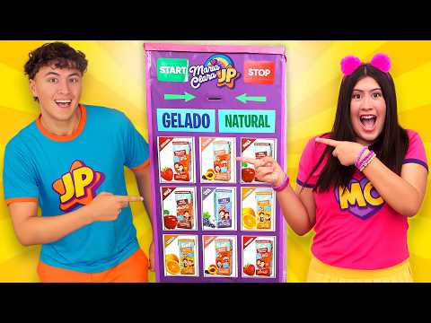 Maria Clara e JP Fazem um Grande Desafio na Máquina Automática de Sucos