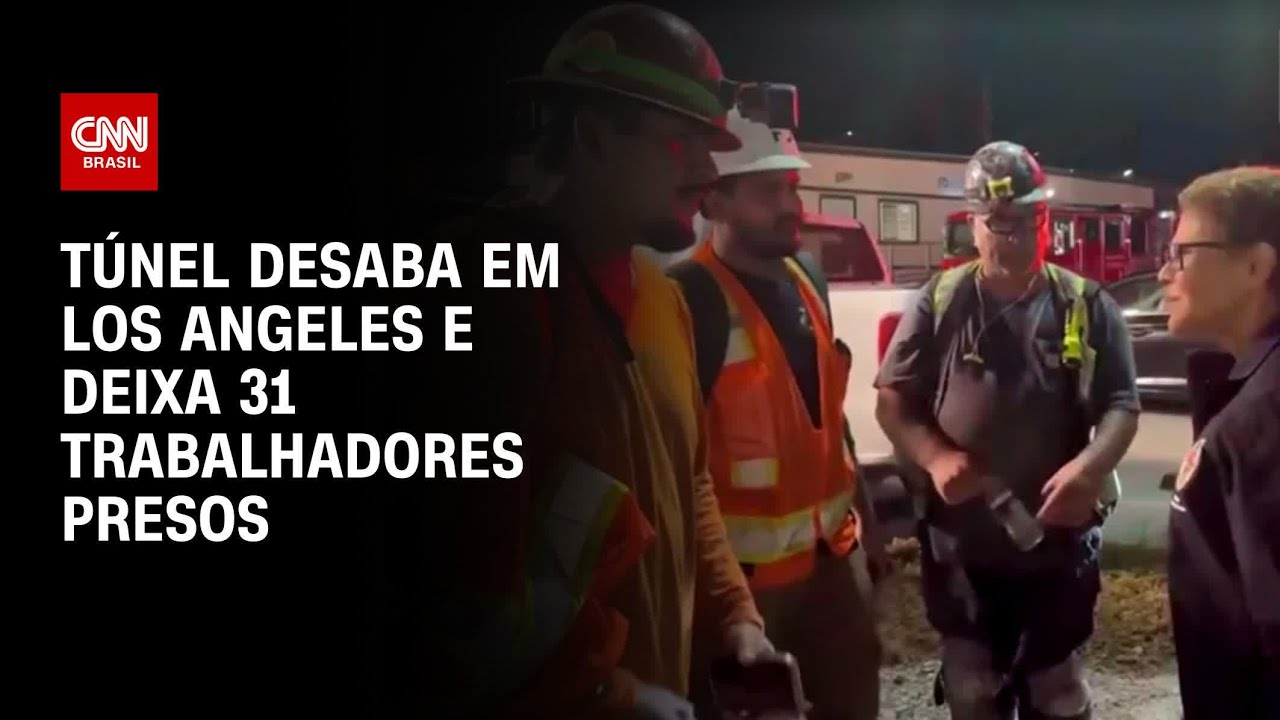 Túnel industrial desaba em Los Angeles e deixa mais de 30 trabalhadores presos | LIVE CNN