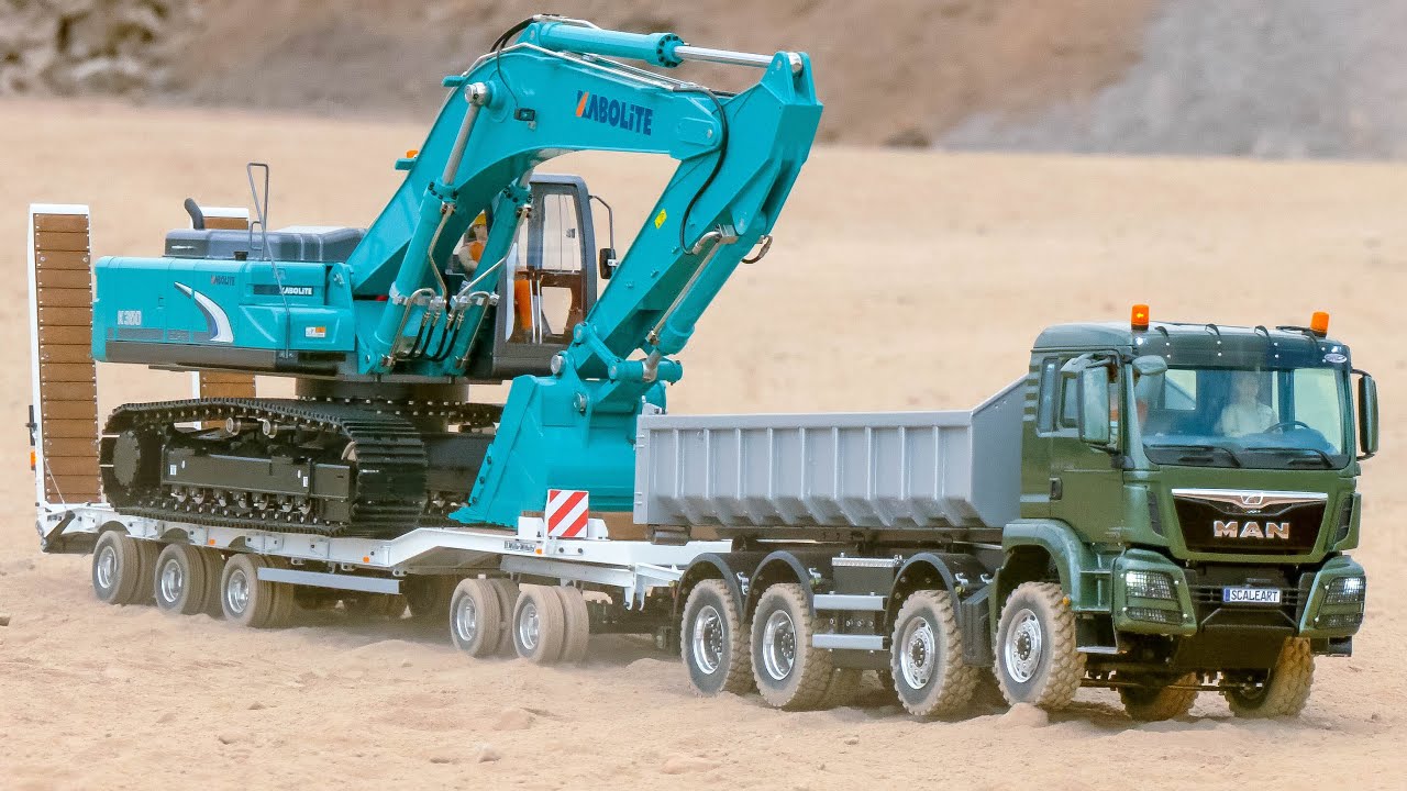 SCALEART RC TRUCKS, RC HYDRAULIC EXCAVATOR VOLVO, RC KABOLITE K350, RC CONSTRUCTION SITE ACTION!!