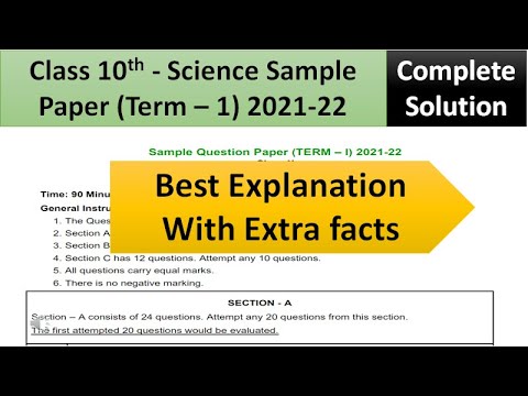 Science Class 10 Official Sample Paper for Term 1 (2021-22) | #cbsesamplepaperclass10