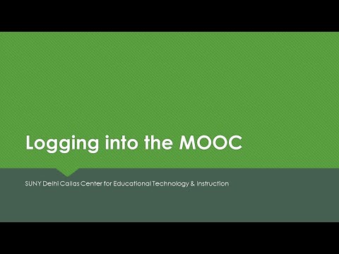 Logging Into the SUNY Delhi MOOC