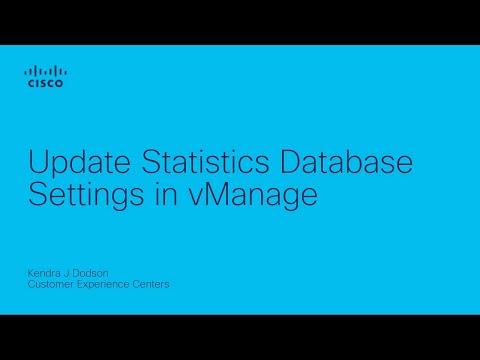 SDWAN - Update Statistics Database Settings in Cisco vManage