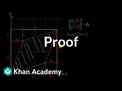 Proof: Matrix determinant gives area of image of unit square under mapping | Matrices | Khan Academy