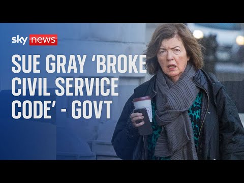 Sue Gray 'broke civil service code', says government