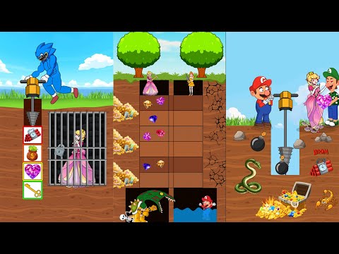 The Great Digging Showdown: Mario vs Sonic vs the Princess