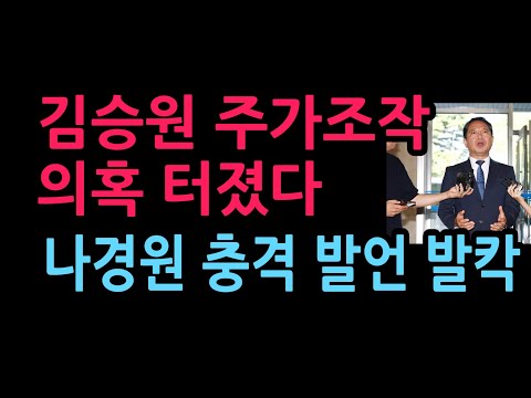 김승원 <strong>주가조작</strong> 의혹 터졌다 나경원 충격 발언 발칵 (2026.9.3)